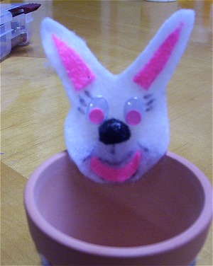 bunny flower pot craft head