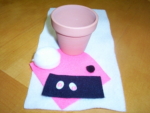 Bunny flower pot craft supplies