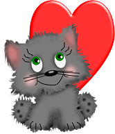 Valentine's Day kitty and heart