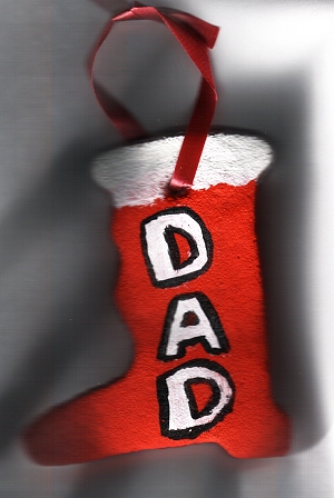 Christmas ornament clay craft - dad stocking