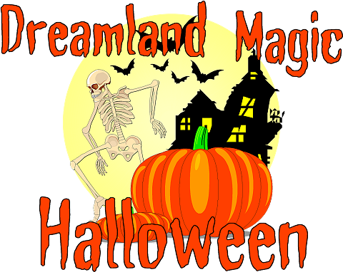 Dreamland Magic Halloween title and entry graphic
