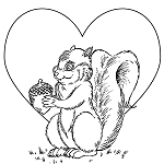 A playful squirrel wants to share his nuts with you on Valentine's Day!